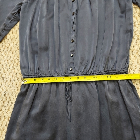 BCBG Max Azria Blue 100% Silk Babydoll Dress - Size Small DAMAGED - Picture 4 of 14